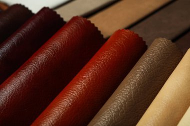 Arka plan olarak farklı deri örnekleri, yakın görünüm