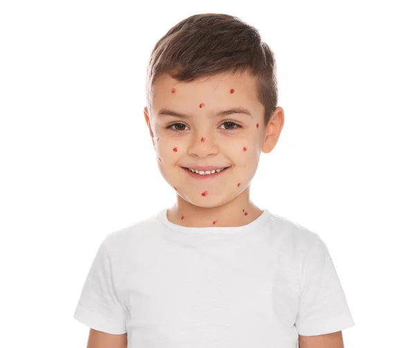 Μικρό Αγόρι Ανεμοβλογιά Λευκό Φόντο — Φωτογραφία Αρχείου