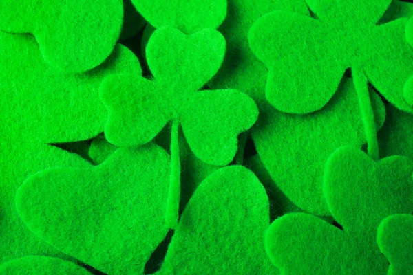 Grön Klöver Blad Som Bakgrund Ovanifrån Patrick Day Firande — Stockfoto