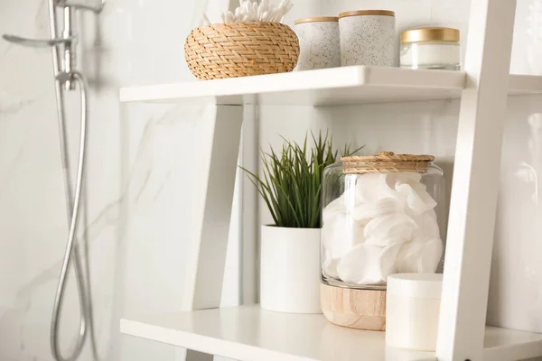 Shelving Unit Toiletries Bathroom Interior — Stock Photo, Image