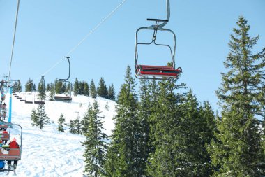 Ski lift mountain Resort. Kış tatili