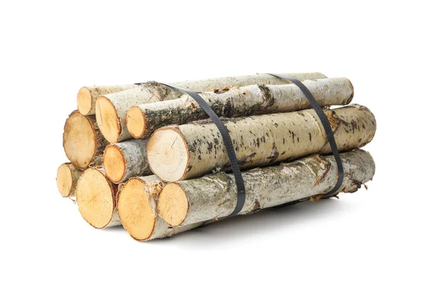 Hromada Řezaného Dřeva Izolovaného Bílém — Stock fotografie