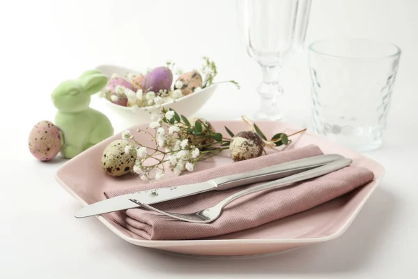 Feestelijke Paastafel Met Prachtige Bloemdecoratie — Stockfoto