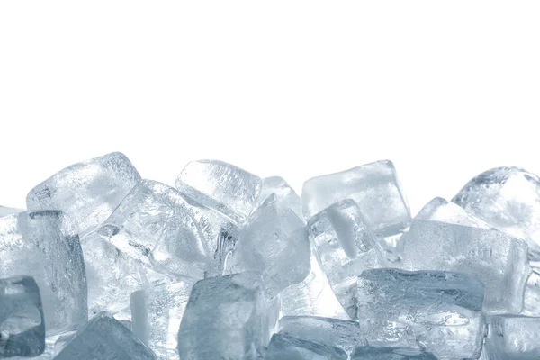 Кришталево Чисті Кубики Льоду Ізольовані Білому — стокове фото