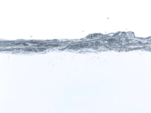 Vista Perto Água Limpa Isolada Branco — Fotografia de Stock