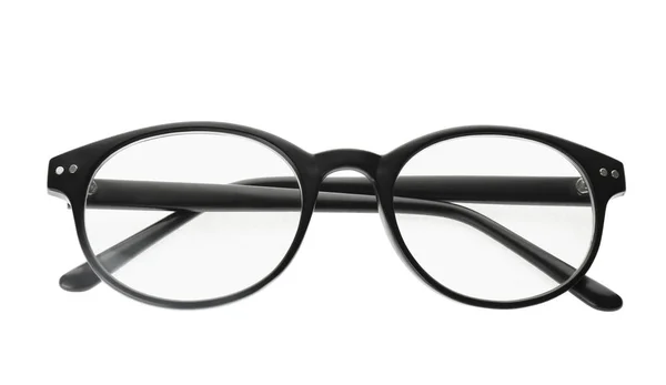 Nové Moderní Elegantní Brýle Izolované Bílém — Stock fotografie