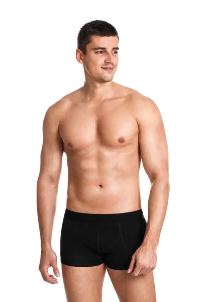 Man Sexy Body White Background — Stock Photo, Image