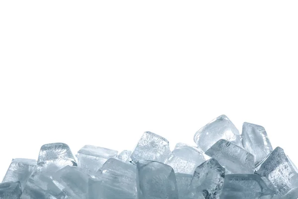 Crystal Clear Ice Cubes Isolated White — 스톡 사진