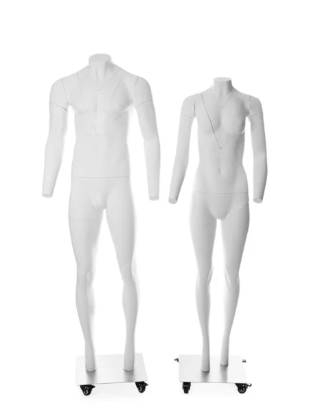Man Vrouw Geest Headless Mannequins Met Verwijderbare Stukken Geïsoleerd Wit — Stockfoto