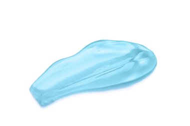 Beyaz arkaplanda şeffaf kozmetik jel örneği