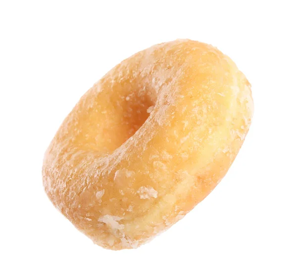 Doce Delicioso Donut Vitrificado Isolado Branco — Fotografia de Stock