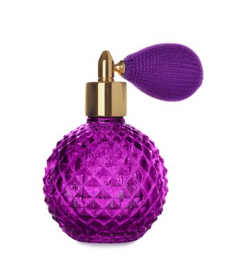 Beyaz üzerinde izole lüks parfüm şişe