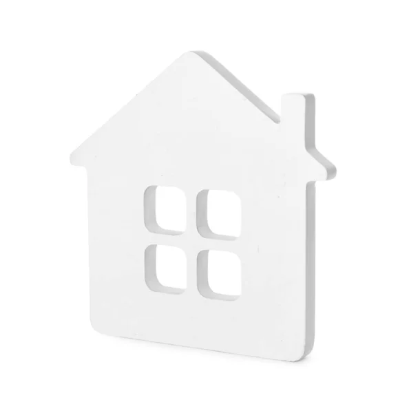Mały Model Domu Odizolowany Białym — Zdjęcie stockowe