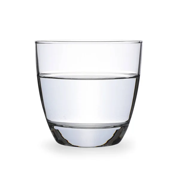 Glas Klart Vatten Isolerat Vitt — Stockfoto