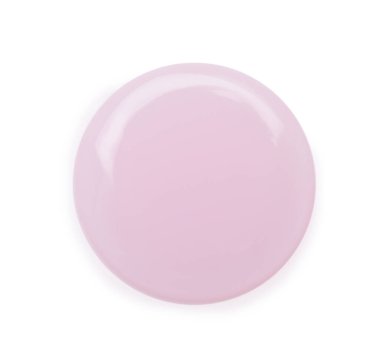 Beyaz arka planda açık pembe kozmetik jel örneği, üst görünüm
