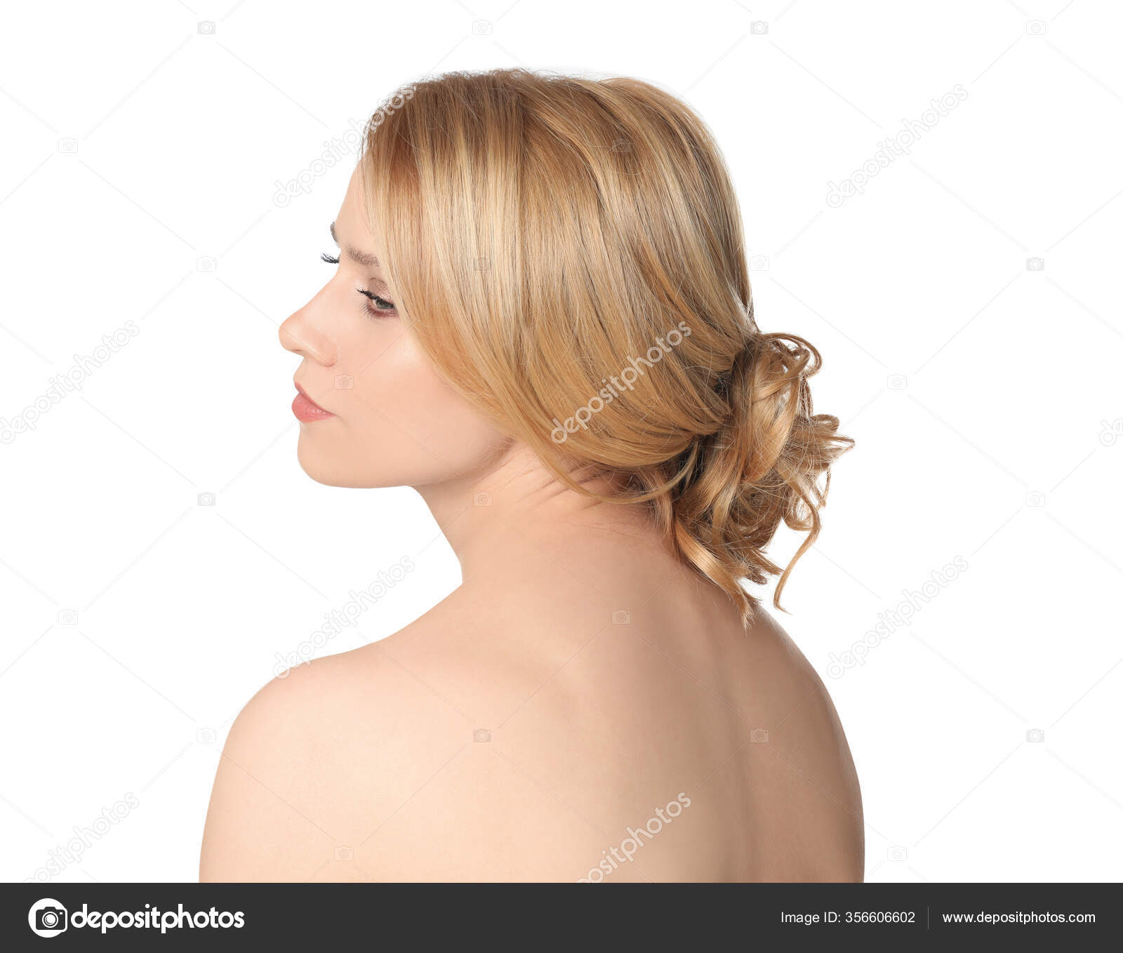 白背景金发美女的画像 图库照片 C Liudmilachernetska Gmail Com