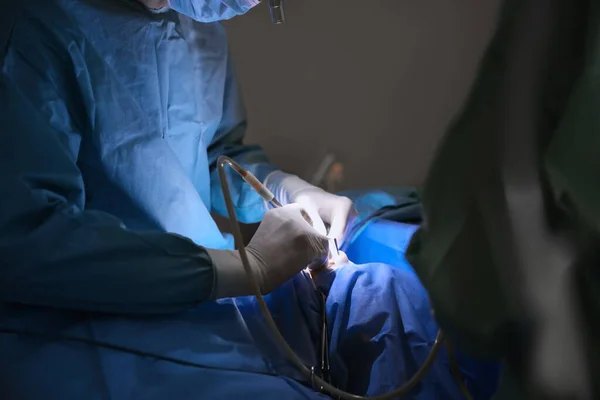 Médico Profesional Realizando Operación Sala Cirugía Primer Plano —  Fotos de Stock