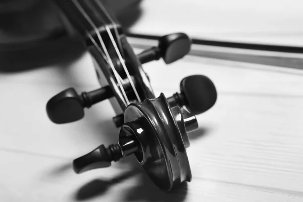 Piękne Klasyczne Skrzypce Widok Bliska Instrument Muzyczny — Zdjęcie stockowe