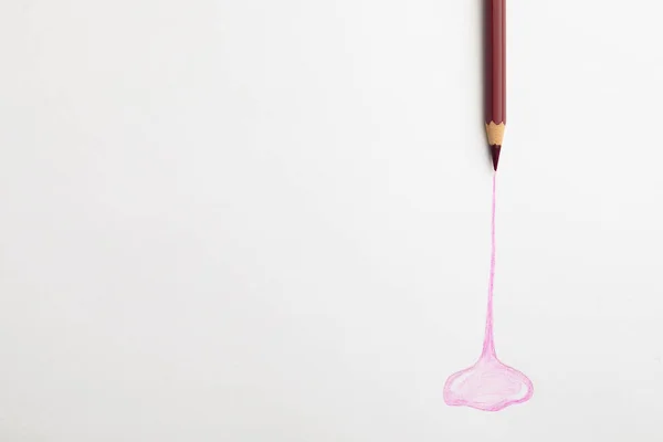 Streszczenie Rysunek Kolor Ołówek Białym Tle Widok Góry — Zdjęcie stockowe