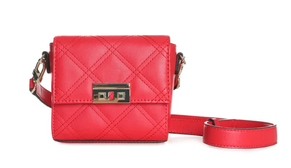 Elegante Bolso Mujer Roja Aislado Blanco — Foto de Stock