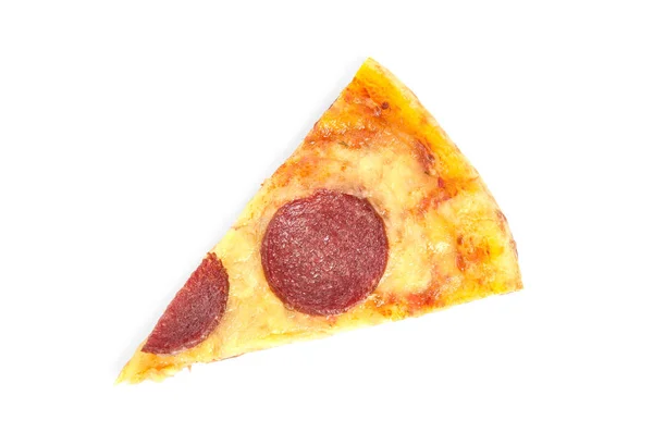 Leckere Peperoni Pizza Isoliert Auf Weißem Papier Von Oben — Stockfoto