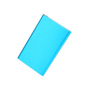 Modern harici taşınabilir şarj cihazı beyaza izole edildi