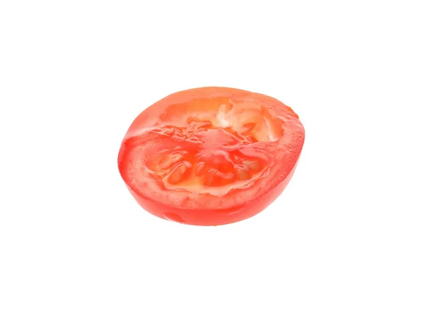 Mitad Tomate Cherry Fresco Maduro Aislado Blanco — Foto de Stock