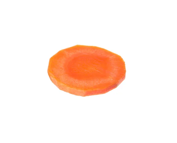 Кусок Свежей Спелой Моркови Изолированный Белом — стоковое фото