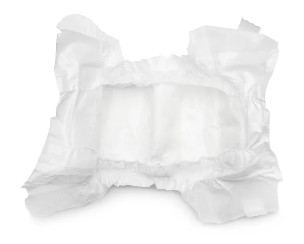 Baby Diaper Isolated White Top View — Stock Photo, Image