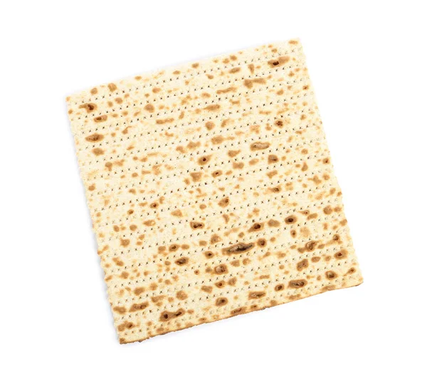 Påskmatzo Isolerad Vit Ovanifrån Pesach Firande — Stockfoto