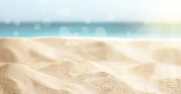 Sandy Beach Sunny Day Closeup Banner Design — Stock Photo, Image