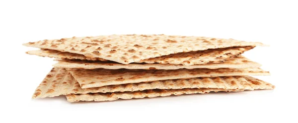 Passover Matzos Απομονώνονται Στα Λευκά Γιορτή Πέσακ — Φωτογραφία Αρχείου