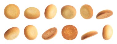 Beyaz arka planda lezzetli kurabiyeler. Pankart tasarımı 