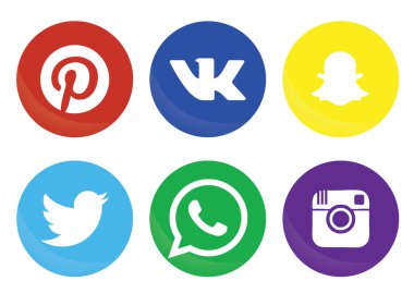 MYKOLAIV, UKRAINE - 4 Nisan 2020: Farklı sosyal medya uygulamalarının koleksiyonu