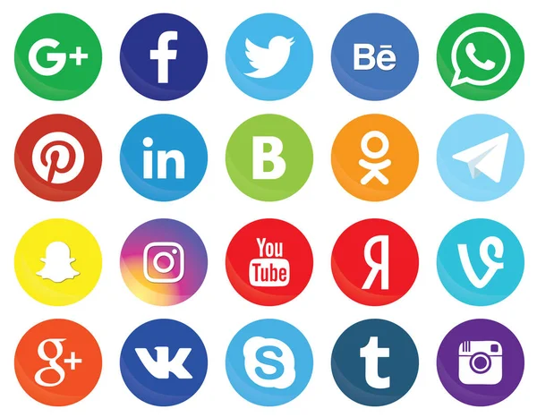 Mykolaiv Ukraine April 2020 Sammlung Verschiedener Social Media Apps Symbole — Stockfoto