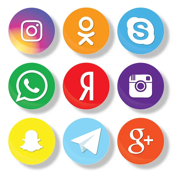 Mykolaiv Ukraine April 2020 Sammlung Verschiedener Social Media Apps Symbole — Stockfoto