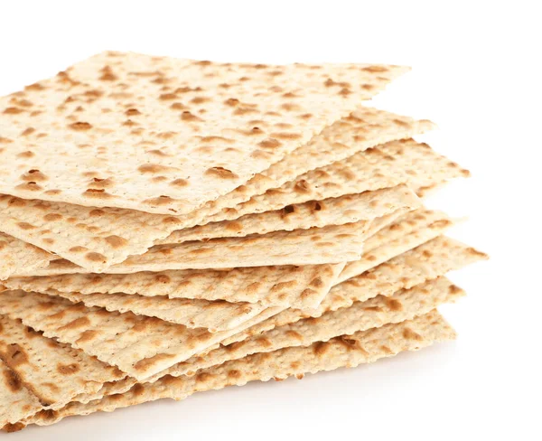 Passover Matzos Απομονώνονται Στα Λευκά Γιορτή Πέσακ — Φωτογραφία Αρχείου