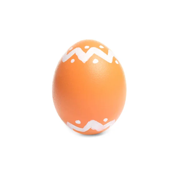 Оранжевое Яйцо Празднования Пасхи Изолированы Белом — стоковое фото