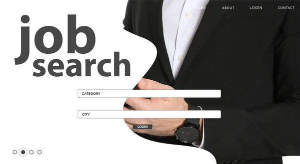 Interfejs Strony Internetowej Wyszukiwania Pracy Nowoczesny Rynek Pracy — Zdjęcie stockowe