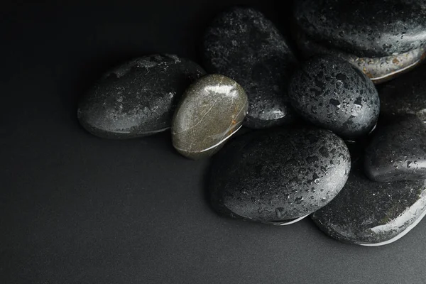 Pietre Acqua Fondo Nero Stile Vita Zen — Foto Stock