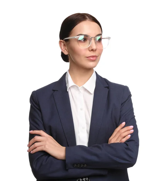 Portrait Young Businesswoman White Background — Stock Photo, Image