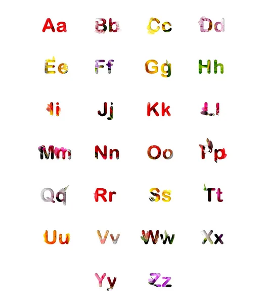Алфавитные Буквы Цветов Белом Фоне — стоковое фото