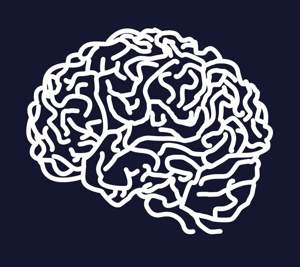 Ілюстрація Людського Мозку Темно Синьому Фоні — стокове фото