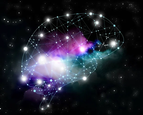 Ілюстрація Людського Мозку Простору Фоні — стокове фото