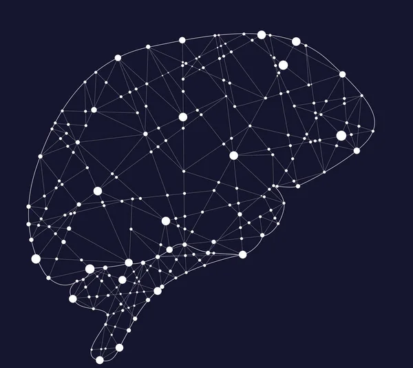 Иллюстрация Человеческого Мозга Темно Синем Фоне — стоковое фото
