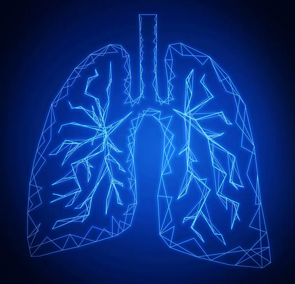 Illustration Human Lungs Blue Background — Stock Photo, Image