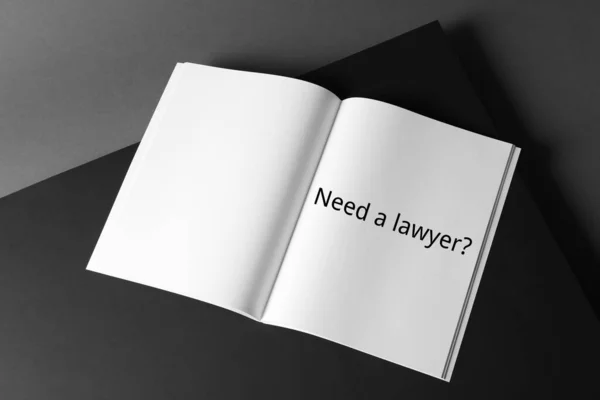 Блокнот Текстом Need Lawyer Темному Фоні — стокове фото