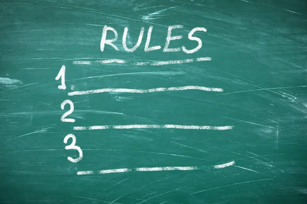 Chalkboard List Rules Background — Stock Photo, Image