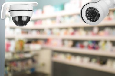 Modern CCTV güvenlik kameraları. Koruma ekipmanı