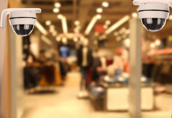 Modern Cctv Security Camera Shopping Mall Guard Equipment — Stock Photo, Image